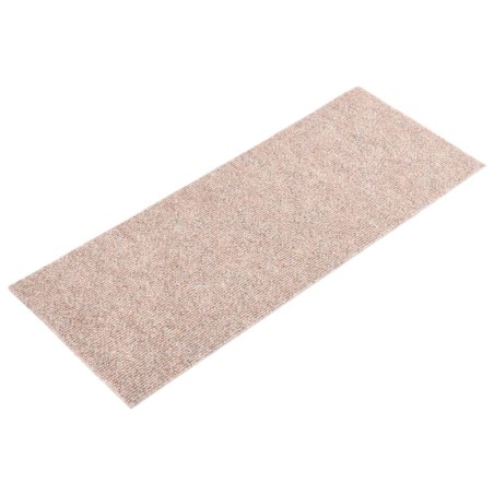 vidaXL Alfombrilla autoadhesiva escalera 15 uds marrón claro 60x25 cm