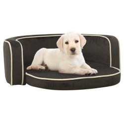 vidaXL Sofá plegable perro cojín lavable felpa gris oscuro 73x67x26 cm