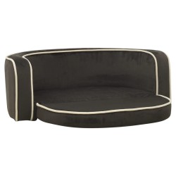 vidaXL Sofá plegable perro cojín lavable felpa gris oscuro 73x67x26 cm