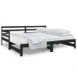 vidaXL Sofá cama extraíble madera maciza de pino negro 2x(90x190) cm vidaXL Sofá cama extraíble madera maciza de pino negro 2x(90x190) cm