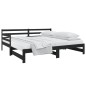 vidaXL Sofá cama extraíble madera maciza de pino negro 2x(90x190) cm vidaXL Sofá cama extraíble madera maciza de pino negro 2x(90x190) cm