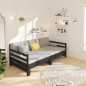 vidaXL Sofá cama extraíble madera maciza de pino negro 2x(90x190) cm vidaXL Sofá cama extraíble madera maciza de pino negro 2x(90x190) cm