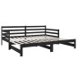 vidaXL Sofá cama extraíble madera maciza de pino negro 2x(90x190) cm vidaXL Sofá cama extraíble madera maciza de pino negro 2x(90x190) cm