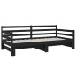 vidaXL Sofá cama extraíble madera maciza de pino negro 2x(90x190) cm vidaXL Sofá cama extraíble madera maciza de pino negro 2x(90x190) cm