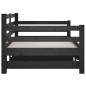 vidaXL Sofá cama extraíble madera maciza de pino negro 2x(90x190) cm vidaXL Sofá cama extraíble madera maciza de pino negro 2x(90x190) cm