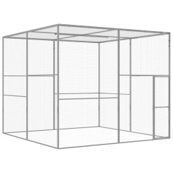 vidaXL Jaula para gatos acero galvanizado 3x3x2,5 m