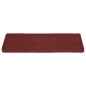 vidaXL Alfombras de peldaños de escalera 15 uds rojo mate 65x21x4 cm