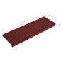 vidaXL Alfombras de peldaños de escalera 15 uds rojo mate 65x21x4 cm