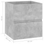 vidaXL Armario para lavabo contrachapada gris hormigón 41x38,5x45 cm vidaXL Armario para lavabo contrachapada gris hormigón 41x38,5x45 cm