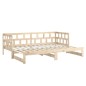 vidaXL Sofá cama extraíble madera maciza de pino 2x(90x190) cm vidaXL Sofá cama extraíble madera maciza de pino 2x(90x190) cm