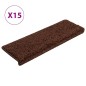 vidaXL Alfombras de peldaños de escalera 15 uds marrón 65x21x4 cm vidaXL Alfombras de peldaños de escalera 15 uds marrón 65x21x4 cm