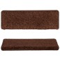 vidaXL Alfombras de peldaños de escalera 15 uds marrón 65x21x4 cm vidaXL Alfombras de peldaños de escalera 15 uds marrón 65x21x4 cm