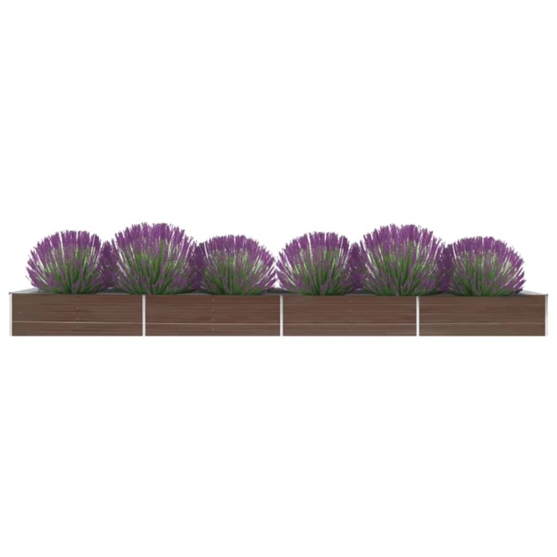 vidaXL Jardinera de acero galvanizado marrón 600x80x45 cm vidaXL Jardinera de acero galvanizado marrón 600x80x45 cm