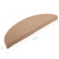 vidaXL Alfombras de peldaños de escalera 15 uds marrón 56x17x3 cm vidaXL Alfombras de peldaños de escalera 15 uds marrón 56x17x3 cm