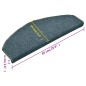 vidaXL Alfombras de peldaños de escalera 15 uds verde oscuro 65x24x4cm vidaXL Alfombras de peldaños de escalera 15 uds verde oscuro 65x24x4cm