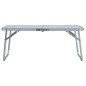 vidaXL Mesa de camping plegable aluminio blanca 60x40 cm