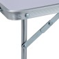 vidaXL Mesa de camping plegable aluminio blanca 60x40 cm