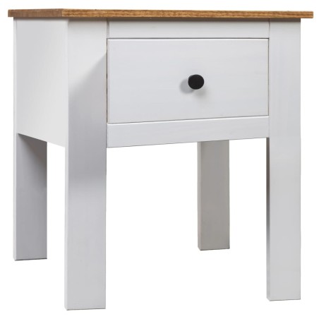 vidaXL Mesita de noche madera maciza pino Panamá blanco 46x40x57 cm