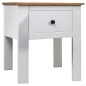 vidaXL Mesita de noche madera maciza pino Panamá blanco 46x40x57 cm