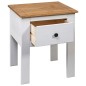 vidaXL Mesita de noche madera maciza pino Panamá blanco 46x40x57 cm