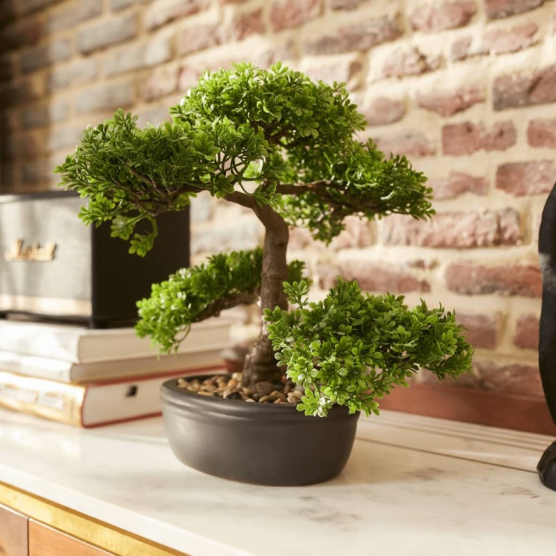 Emerald Mini bonsai artificial Ficus verde 32 cm 420002 Emerald Mini bonsai artificial Ficus verde 32 cm 420002