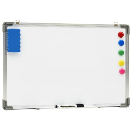 vidaXL Pizarra magnética de borrado en seco acero blanco 50x35 cm