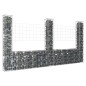 vidaXL Cesta de gaviones forma de U 3 postes de hierro 260x20x150 cm vidaXL Cesta de gaviones forma de U 3 postes de hierro 260x20x150 cm