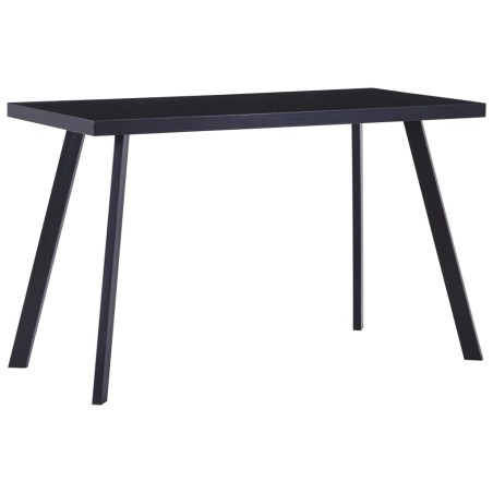 vidaXL Mesa de comedor de vidrio templado negro 120x60x75 cm