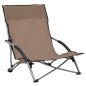 vidaXL Sillas de playa plegables 2 unidades tela gris taupé vidaXL Sillas de playa plegables 2 unidades tela gris taupé