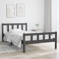 vidaXL Estructura de cama madera maciza gris 90x200 cm