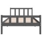 vidaXL Estructura de cama madera maciza gris 90x200 cm