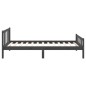 vidaXL Estructura de cama madera maciza gris 90x200 cm