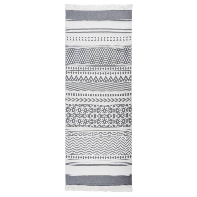 vidaXL Alfombra de algodón blanca 100x300 cm vidaXL Alfombra de algodón blanca 100x300 cm