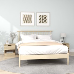 vidaXL Mesita de noche 2 uds madera contrachapada color roble Sonoma