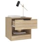 vidaXL Mesita de noche 2 uds madera contrachapada color roble Sonoma vidaXL Mesita de noche 2 uds madera contrachapada color roble Sonoma