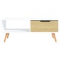 vidaXL Mesa de centro madera ingeniería blanco y Sonoma 100x49,5x43 cm vidaXL Mesa de centro madera ingeniería blanco y Sonoma 100x49,5x43 cm