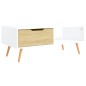 vidaXL Mesa de centro madera ingeniería blanco y Sonoma 100x49,5x43 cm vidaXL Mesa de centro madera ingeniería blanco y Sonoma 100x49,5x43 cm