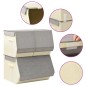 vidaXL Juego de cajas de almacenaje apilables 3 uds tela gris y crema vidaXL Juego de cajas de almacenaje apilables 3 uds tela gris y crema