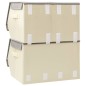 vidaXL Juego de cajas de almacenaje apilables 3 uds tela gris y crema vidaXL Juego de cajas de almacenaje apilables 3 uds tela gris y crema