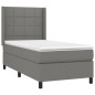 vidaXL Cama box spring con colchón tela gris oscuro 90x190 cm vidaXL Cama box spring con colchón tela gris oscuro 90x190 cm