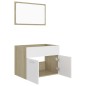 vidaXL Set de muebles baño 2 pzas madera contrachapada blanco y roble vidaXL Set de muebles baño 2 pzas madera contrachapada blanco y roble