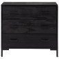 vidaXL Cómoda de madera maciza de pino negro 75x35x70 cm vidaXL Cómoda de madera maciza de pino negro 75x35x70 cm