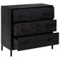 vidaXL Cómoda de madera maciza de pino negro 75x35x70 cm vidaXL Cómoda de madera maciza de pino negro 75x35x70 cm