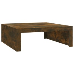 vidaXL Mesa de centro madera contrachapada roble ahumado 100x100x35 cm