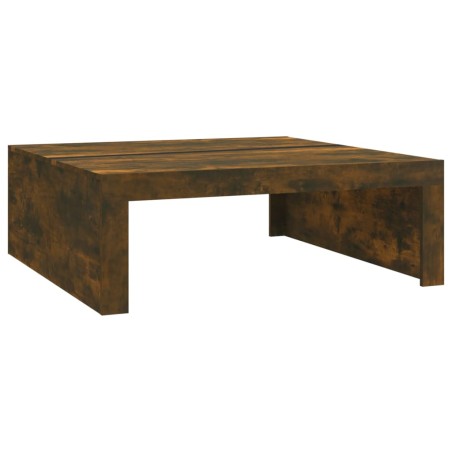 vidaXL Mesa de centro madera contrachapada roble ahumado 100x100x35 cm