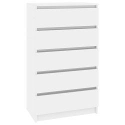 vidaXL Cajonera de madera contrachapada blanco brillante 60x36x103 cm