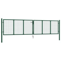 vidaXL Puerta de malla de jardín de acero verde 400x100 cm