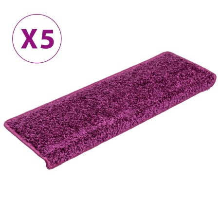 vidaXL Alfombrillas de escalera 5 unidades gris 65x21x4 cm