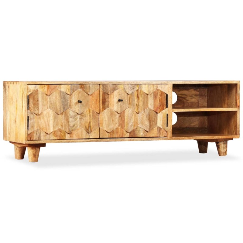 vidaXL Mueble para la televisión de madera de mango maciza 18x35x40 cm vidaXL Mueble para la televisión de madera de mango maciza 18x35x40 cm