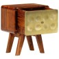 vidaXL Mesita de noche de madera maciza sheesham y dorados 49x40x30 cm